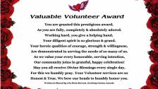 Valuable Volunteer Award sent via email